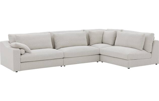 Goossens hoekbank odette wit stof - 8229553-04