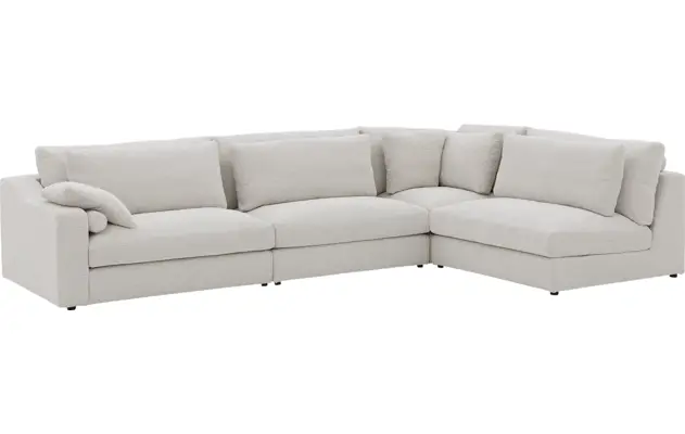 Goossens hoekbank odette wit stof - 8229553-04
