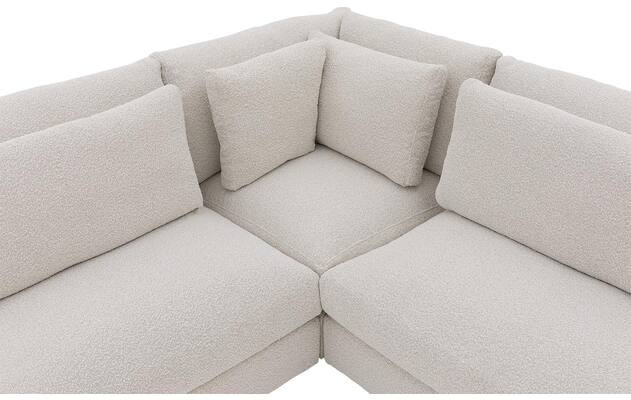 Goossens hoekbank odette wit stof - 8229553-06