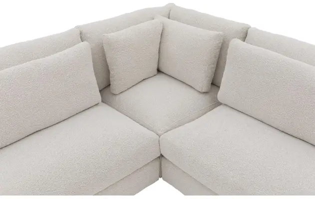 Goossens hoekbank odette wit stof - 8229553-06