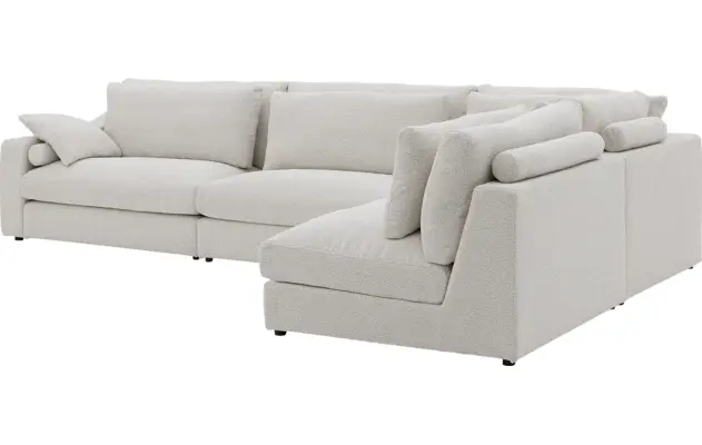Goossens hoekbank odette wit stof - 8229553-07