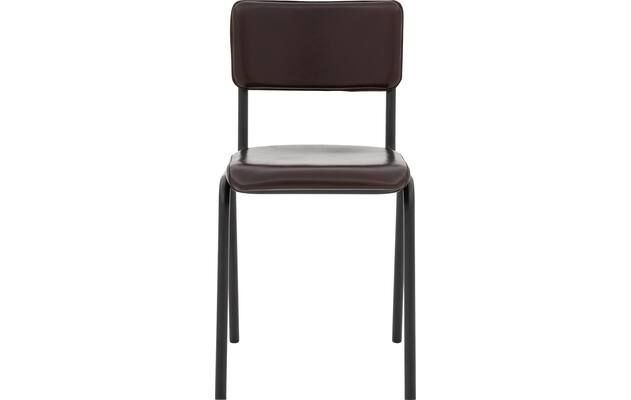 Goossens eetkamerstoel chaplin bruin leer - 8229742-03