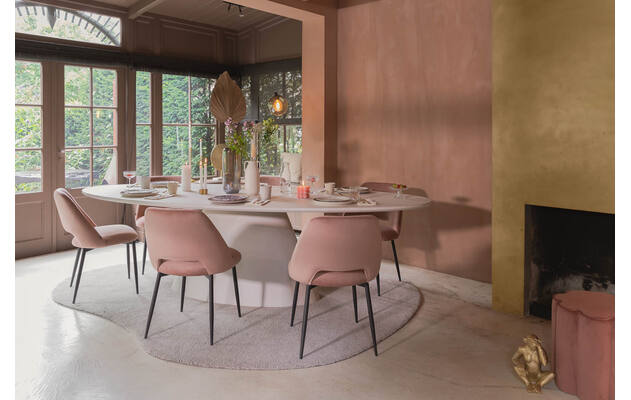 Goossens eettafel stone wit beton - 8229774-01