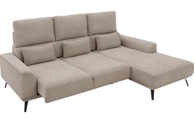 Goossens excellent loungebank princess beige stof - 8229789-12-gespiegeld
