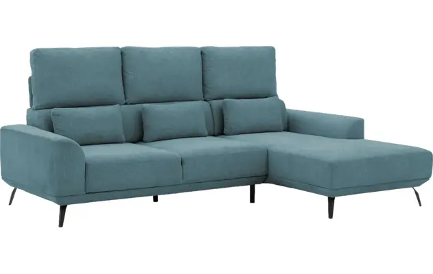 Goossens excellent loungebank princess blauw stof - 8229793-10-gespiegeld