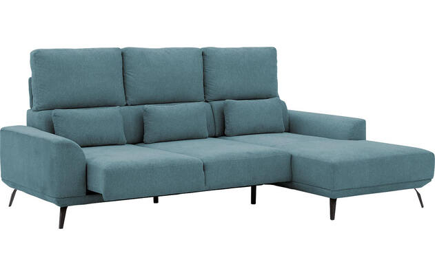 Goossens excellent loungebank princess blauw stof - 8229793-11-gespiegeld