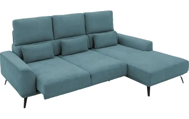 Goossens excellent loungebank princess blauw stof - 8229793-12-gespiegeld