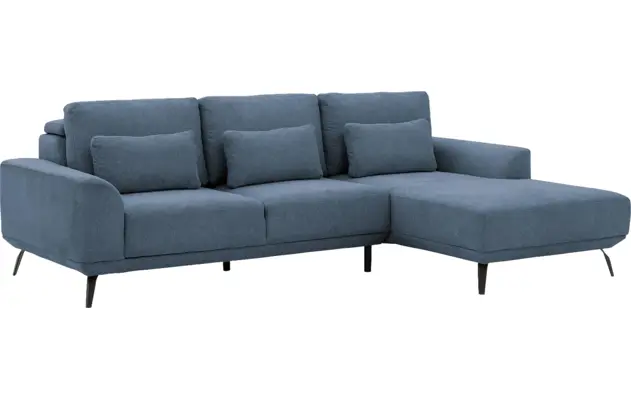Goossens excellent loungebank princess blauw stof - 8229794-02-gespiegeld