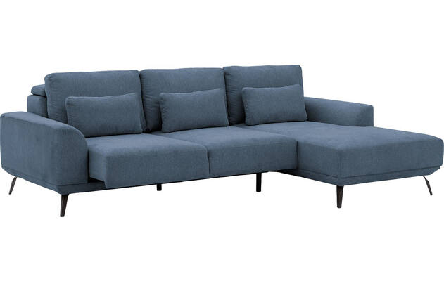 Goossens excellent loungebank princess blauw stof - 8229794-03-gespiegeld