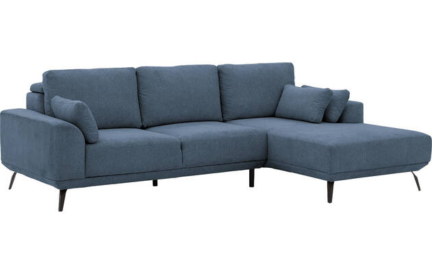 Goossens excellent loungebank princess blauw stof - 8229794-04-gespiegeld