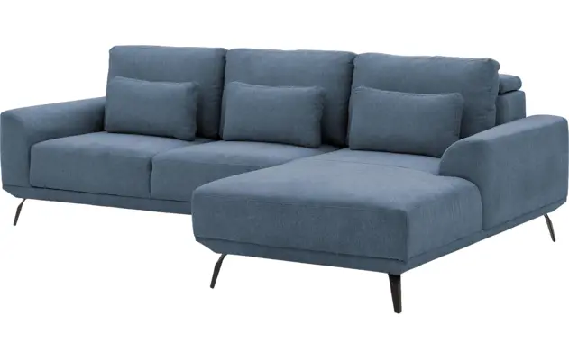 Goossens excellent loungebank princess blauw stof - 8229794-06-gespiegeld