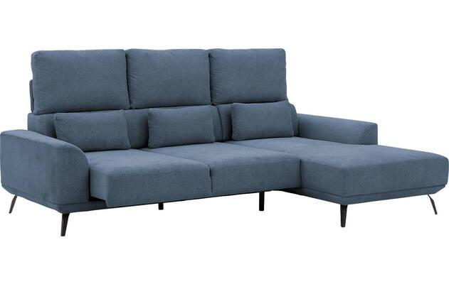 Goossens excellent loungebank princess blauw stof - 8229794-11-gespiegeld
