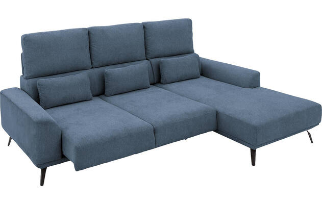 Goossens excellent loungebank princess blauw stof - 8229794-12-gespiegeld