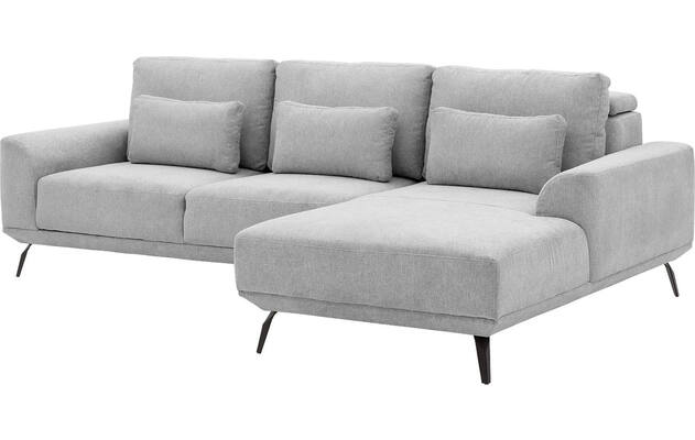 Goossens excellent loungebank princess grijs stof - 8229795-06-gespiegeld