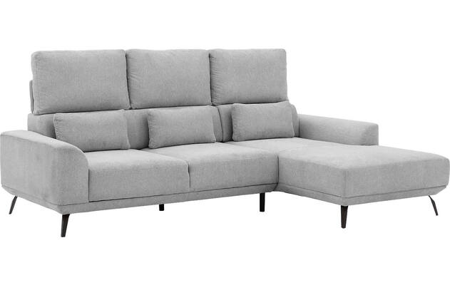 Goossens excellent loungebank princess grijs stof - 8229795-10-gespiegeld