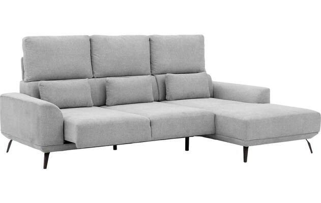 Goossens excellent loungebank princess grijs stof - 8229795-11-gespiegeld