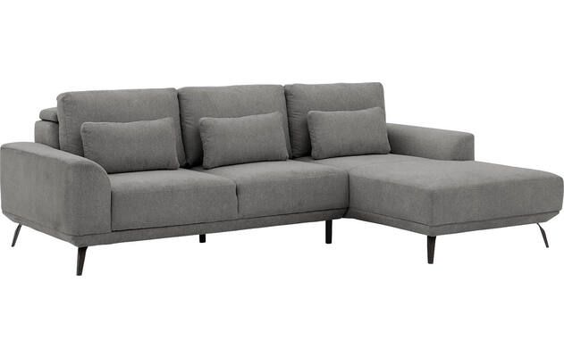 Goossens excellent loungebank princess grijs stof - 8229796-02-gespiegeld