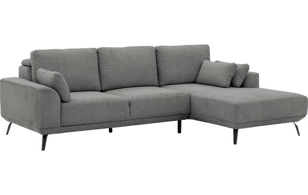 Goossens excellent loungebank princess grijs stof - 8229796-04-gespiegeld