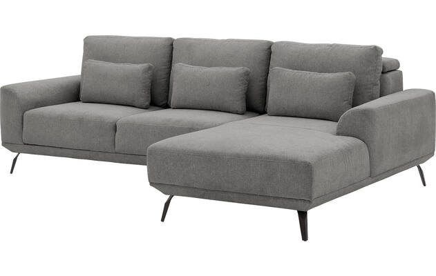 Goossens excellent loungebank princess grijs stof - 8229796-06-gespiegeld