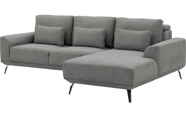 Goossens excellent loungebank princess grijs stof - 8229796-06-gespiegeld