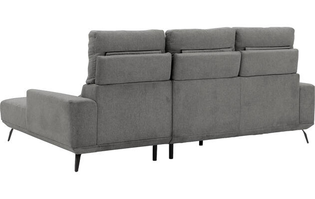 Goossens excellent loungebank princess grijs stof - 8229796-08-gespiegeld