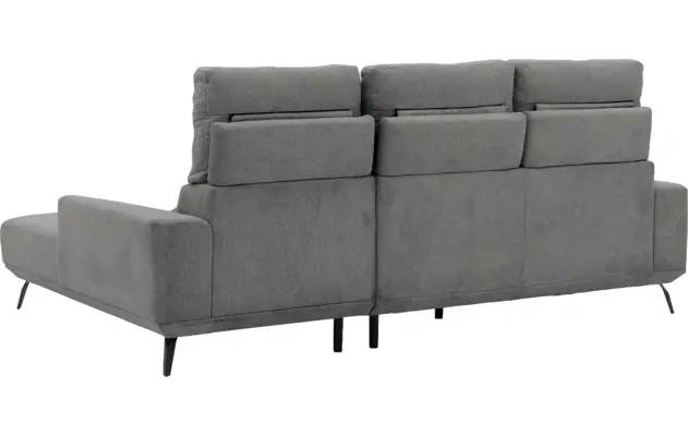 Goossens excellent loungebank princess grijs stof - 8229796-08-gespiegeld