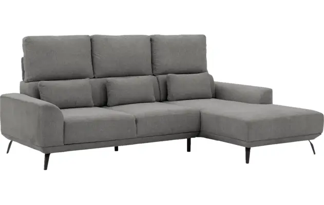 Goossens excellent loungebank princess grijs stof - 8229796-10-gespiegeld