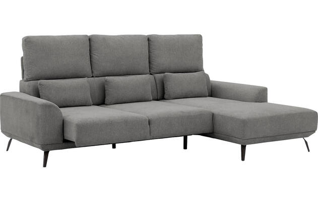 Goossens excellent loungebank princess grijs stof - 8229796-11-gespiegeld