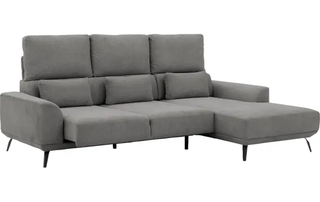 Goossens excellent loungebank princess grijs stof - 8229796-11-gespiegeld