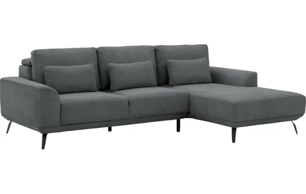 Goossens excellent loungebank princess grijs stof - 8229797-02-gespiegeld