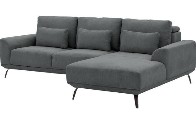 Goossens excellent loungebank princess grijs stof - 8229797-06-gespiegeld