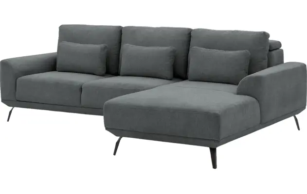 Goossens excellent loungebank princess grijs stof - 8229797-06-gespiegeld