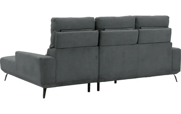 Goossens excellent loungebank princess grijs stof - 8229797-08-gespiegeld