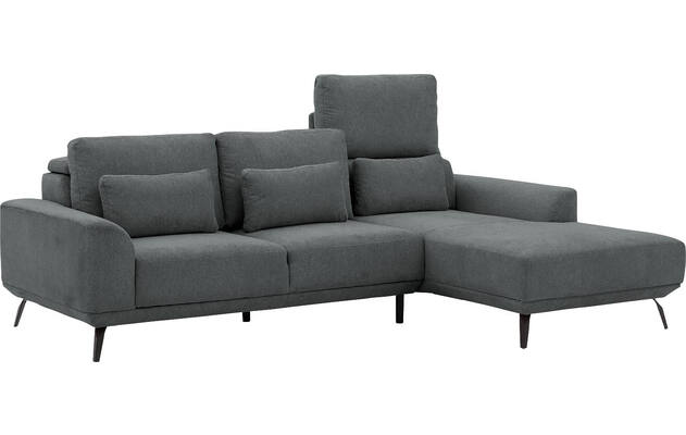 Goossens excellent loungebank princess grijs stof - 8229797-09-gespiegeld