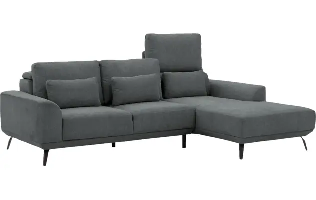 Goossens excellent loungebank princess grijs stof - 8229797-09-gespiegeld