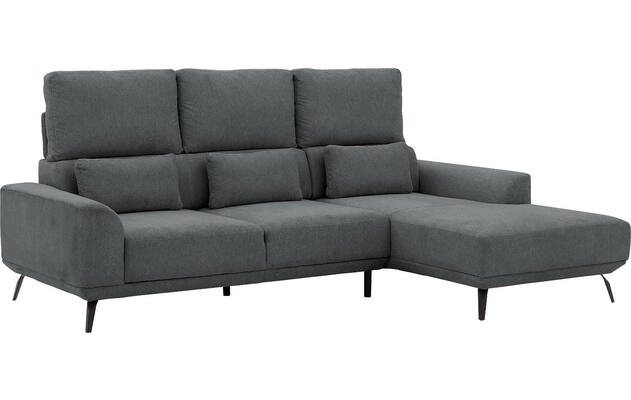 Goossens excellent loungebank princess grijs stof - 8229797-10-gespiegeld