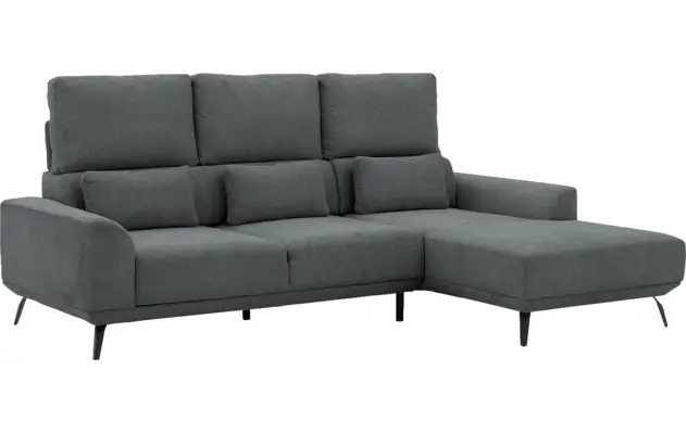Goossens excellent loungebank princess grijs stof - 8229797-10-gespiegeld