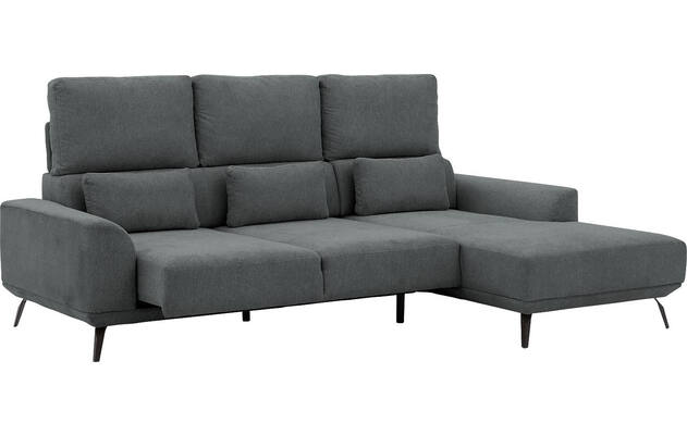 Goossens excellent loungebank princess grijs stof - 8229797-11-gespiegeld