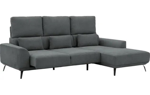 Goossens excellent loungebank princess grijs stof - 8229797-11-gespiegeld