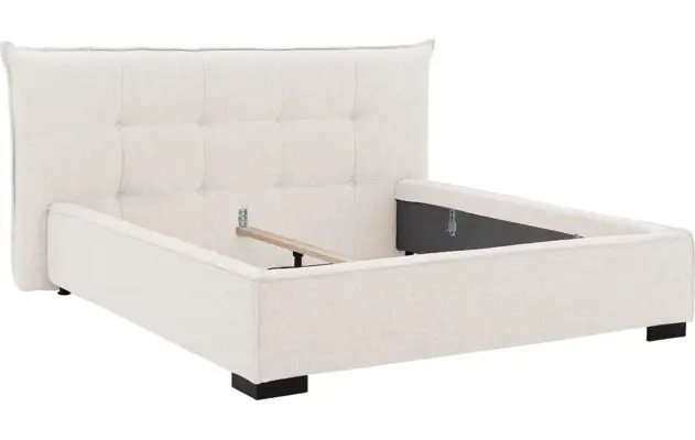 Goossens gestoffeerd bedframe bolzano beige stof - 8229827-06