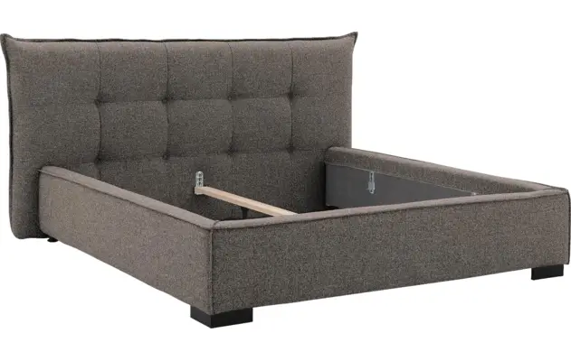 Goossens gestoffeerd bedframe bolzano bruin stof - 8229830-06