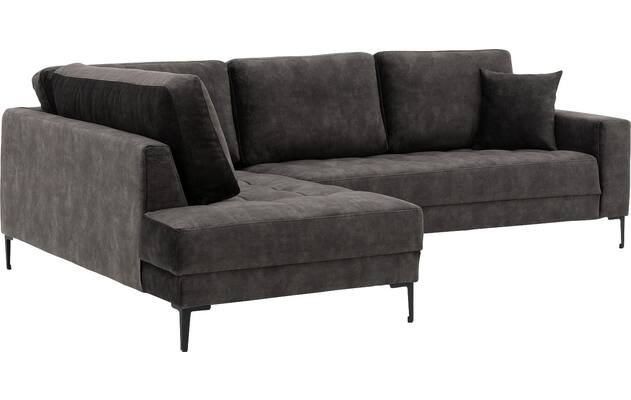 Goossens hoekbank coco zwart stof - 8230181-02