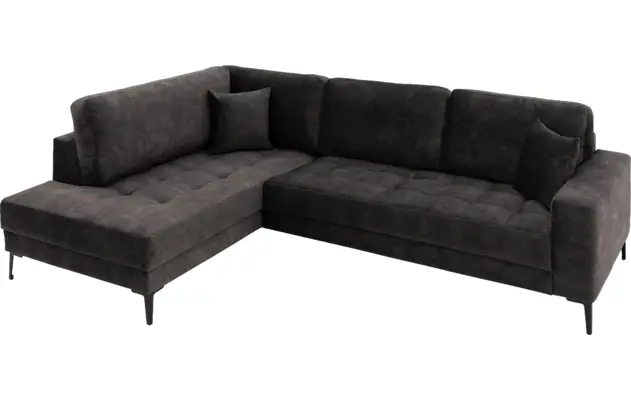 Goossens hoekbank coco zwart stof - 8230181-04