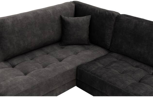 Goossens hoekbank coco zwart stof - 8230181-05