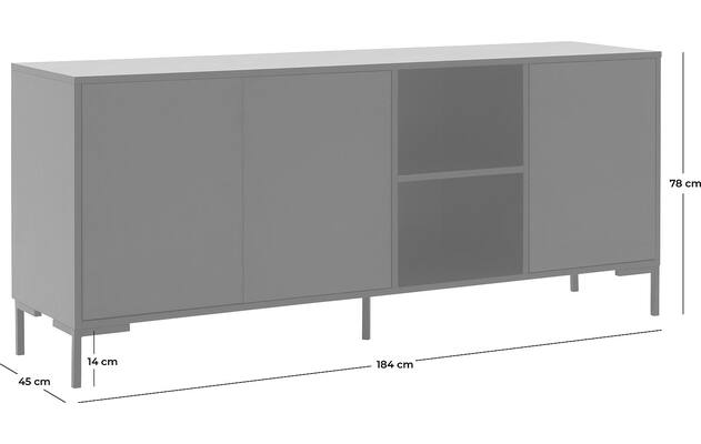 Goossens basic dressoir madrid zwart melamine - 8230286-goossens-basic-madrid-dressoir-melamine-50