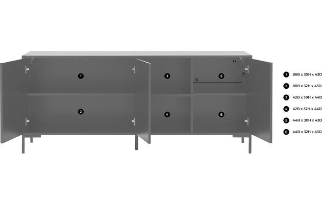 Goossens basic dressoir madrid zwart melamine - 8230286-goossens-basic-madrid-dressoir-melamine-51