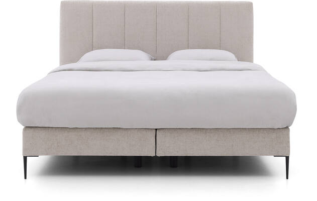 Goossens boxspring ease solid incl matras grijs stof - 8230293-02