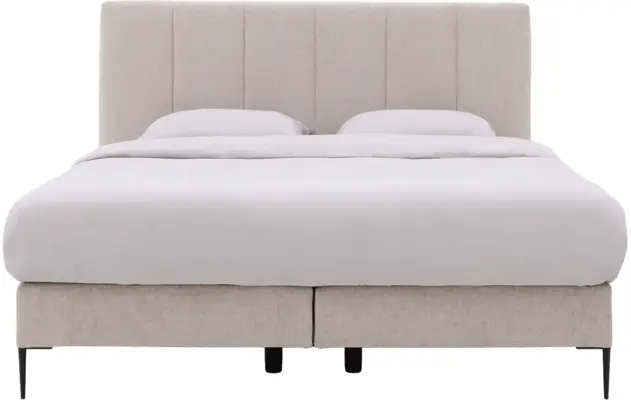 Goossens boxspring ease solid incl matras grijs stof - 8230293-02