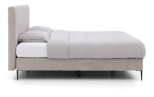 Goossens boxspring ease solid incl matras grijs stof - 8230293-03
