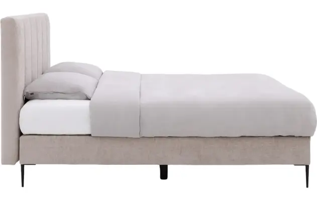 Goossens boxspring ease solid incl matras grijs stof - 8230293-03